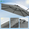 Ampelschirm  300 cm , Sonnenschirmmit Abdeckung, 360° Drehbar & 6 Neigbar, Grau - vuunot.com