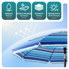Sonnenschirm Strandschirm 200cm mit Tragetasche und Bodenanker Blaue Streifen - vuunot.com