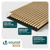 6er Set Akustikpaneele 120 × 60 × 2,1 cm, Akustik Wandpaneele in Holzoptik Hell-Eiche - vuunot.com