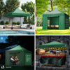 Pavillon 3x3m, Wasserdichter Faltpavillon, Faltbar Partyzelt mit 4 Seitenteilen, 4 Sandsäcke, Grün - vuunot.com