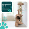 Kratzbaum 112cm, Mehrstöckiger Katzenbaum mit Kratzsäulen Höhle, Braun - vuunot.com
