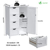 Badezimmerschrank mit 4 Schubladen & 1 Schranktür für Badezimmer 30x55x82cm Weiß - vuunot.com