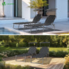 2er Set Sonnenliege Klappbar, Gartenliege Strandliege mit Sonnenschutz und Verstellbarer Rückenlehne, Schwarz - vuunot.com