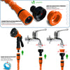 Flexibler Gartenschlauch 45m, Flexibel Wasserschlauch Dehnbarer mit 10 Sprühfunktionen, Orange - vuunot.com