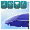 Sonnenschirm Strandschirm 200cm mit Tragetasche und Bodenanker Blau - vuunot.com