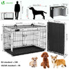 Hundekäfig Klappbar, Hundebox Auto mit Abdeckung & Bodenschale, 92 cm L - vuunot.com