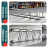 Fahrradständer für 5 Fahrräder, Boden und Wandmontage, Silber - vuunot.com