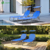 2er Set Sonnenliege Klappbar, Gartenliege Strandliege mit Sonnenschutz und Verstellbarer Rückenlehne, Blau - vuunot.com
