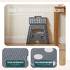 Klapphocker Faltbar Rutschfester Tritthocker mit Tragegriff 37 x 30 x 32,5 cm Grau - vuunot.com