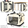 Hundebox faltbar, Oxford-Gewebe, Transportabel 82x60x60 cm XL Beige - vuunot.com