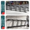 Fahrradständer für 5 Fahrräder, Boden und Wandmontage, Schwarz - vuunot.com
