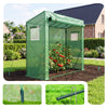 Schrägdach Gewächshaus Foliengewächshaus 200x77x170cm für Gemüse, Blumen & Obst, 135g/m², Grün - vuunot.com