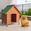 Hundehütte Outdoor aus Holz, mit Bitumendach, abnehmbarem Boden, rutschfest, Naturfarben - vuunot.com