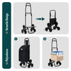 Einkaufstrolley Treppensteiger, Hackenporsche Einkaufswagen mit 3 Räder, Wasserdichter, 32L, Schwarz - vuunot.com