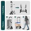 Aluminium Einkaufstrolley Treppensteiger, Trolly Einkaufswagen Klappbar, mit 6 Räder und Kühlfach, Wasserdicht, 50L, Grau - vuunot.com