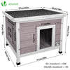 Katzenhaus aus Holz, Katzen Haus Katzenhütte für Draussen Outdoor, Grau - vuunot.com