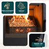 Pelletkorb für Kamin Metall Pelletbrennkorb 30x25,7x17cm Schwarz - vuunot.com