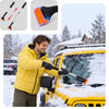 Schneeschieber Set Schneeschaufel + Teleskop Eiskratzer Orange - vuunot.com