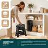 Klapphocker Faltbar Rutschfester Tritthocker mit Tragegriff 37 x 30 x 32,5 cm Schwarz - vuunot.com