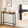 Schmaler Konsolentisch Flurtisch aus Metall und MDF, Industrie-design 75×24×75 cm, Braun - vuunot.com
