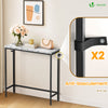 Schmaler Konsolentisch Flurtisch aus Metall und MDF, Industrie-design 75×24×75 cm, Weiß - vuunot.com