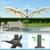 Ampelschirm  300 cm , Sonnenschirmmit Abdeckung, 360° Drehbar & 6 Neigbar, Beige - vuunot.com