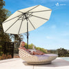 Sonnenschirm für Balkon, 270 cm, Knickbarer Balkonschirm mit Schutzhülle, Beige - vuunot.com