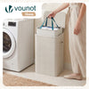 Wäschekorb 90L, Wäschesammler mit Deckel  Beige - vuunot.com