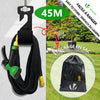 Flexibler Gartenschlauch 45m, Flexibel Wasserschlauch Dehnbarer mit 10 Sprühfunktionen, Messinganschlüssen,Schwarz - vuunot.com