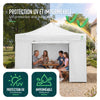 Verstärktes Pavillon 3x3m, Wasserdichter Faltpavillon mit 4 Seitenteilen&Sandsäcke Weiß - vuunot.com