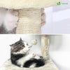 Kratzbaum Groß für Katzen, Katzenbaum mit Sisalstamm, 138cm, Beige - vuunot.com
