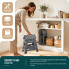 Klapphocker Faltbar Rutschfester Tritthocker mit Tragegriff 37 x 30 x 32,5 cm Grau - vuunot.com