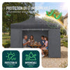 Verstärktes Pavillon 3x3m, Wasserdichter Faltpavillon mit 4 Seitenteilen&Sandsäcke Grau - vuunot.com