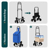 Einkaufstrolley Klappbar mit 6 Räder, Treppensteiger 32L, Blau - vuunot.com
