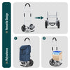 2 Räder Einkaufstrolley Klappbar mit 58L Wasserdichter Tasche, Marineblau - vuunot.com