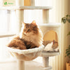 Katzenbaum 168cm, mehrstöckiger Katzenmöbel XXL, mit Korb Hängematte, Plüschbälle, Dicke stämme, Kletterbaum für Katzen, Beige - vuunot.com
