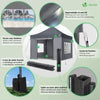 Pavillon 3x3m, Wasserdichter Faltpavillon, Faltbar Partyzelt mit 4 Seitenteilen, 4 Sandsäcke, Grau - vuunot.com