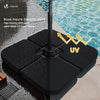 Sonnenschirmständer 4-teilig Schirmgewichte für Ampelschirm Bodenkreuz, Befüllbar mit Wasser oder Sand 60L / 100kg - vuunot.com