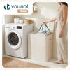 Wäschekorb 2 Fächer 150L, Wäschesammler mit Deckel Beige - vuunot.com