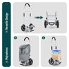 2 Räder Einkaufstrolley Klappbar mit 58L Wasserdichter Tasche, Grau - vuunot.com