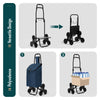 2 in 1 Einkaufstrolley Klappbar Treppensteiger Marineblau - vuunot.com
