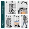 Aluminium Einkaufstrolley Treppensteiger, Trolly Einkaufswagen Klappbar mit Haken 6 Räder, Grau - vuunot.com