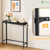 Schmaler Konsolentisch Flurtisch aus Metall und MDF, Industrie-design 75×24×75 cm, Schwarz - vuunot.com