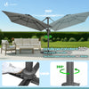 Ampelschirm  300 cm , Sonnenschirmmit Abdeckung, 360° Drehbar & 6 Neigbar, Grau - vuunot.com