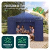 Verstärktes Pavillon 3x3m, Wasserdichter Faltpavillon mit 4 Seitenteilen&Sandsäcke Blau - vuunot.com