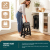 Klapphocker Faltbar Rutschfester Tritthocker mit Tragegriff 39 x 32 x 40 cm Schwarz - vuunot.com