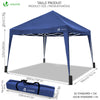 Pavillon 3x3m mit 4 Seitenteilen, Pop Up Faltpavillon, Faltbar Gartenzelt Partyzelt, Blau - vuunot.com