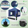 Pavillon 3x3m, Wasserdichter Faltpavillon, Faltbar Partyzelt mit 4 Seitenteilen, 4 Sandsäcke, Blau - vuunot.com