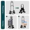 Einkaufstrolley Treppensteiger, Hackenporsche Einkaufswagen mit 3 Räder, Wasserdichter, 32L, Grau - vuunot.com