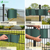 PVC Sichtschutzstreifen für Doppelstabmatten 140m x 19cm, 80 Befestigungsclips, Grün - vuunot.com